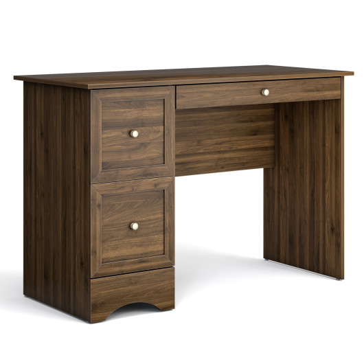 Wooden Vintage Computer Desk with 3 Drawers for Home and Office - Image 2