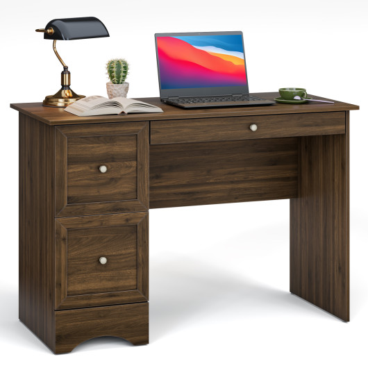 Wooden Vintage Computer Desk with 3 Drawers for Home and Office - Image 3