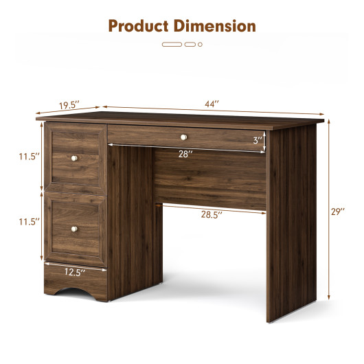 Wooden Vintage Computer Desk with 3 Drawers for Home and Office - Image 4