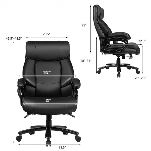 Big & Tall 400lb PU Leather Massage Office Chair-Black - Image 4