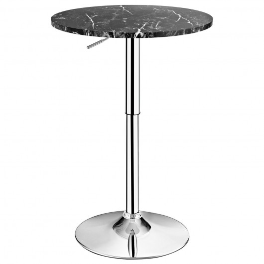 360 Swivel Cocktail Pub Table with Sliver Leg and Base-Black