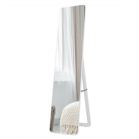 Full Length Frameless Wall Mountable Floor Mirror-White - Image 4