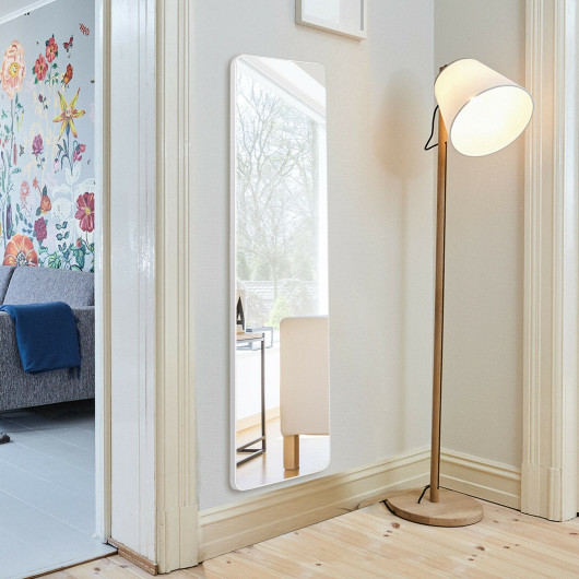 Full Length Frameless Wall Mountable Floor Mirror-White - Image 2
