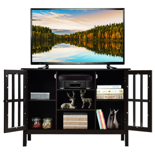 Wooden TV Stand Console Cabinet for 50 Inch TV-Brown - Image 3