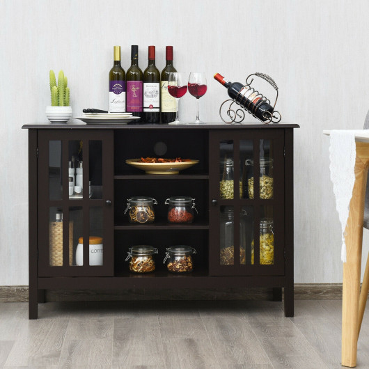 Wooden TV Stand Console Cabinet for 50 Inch TV-Brown - Image 5