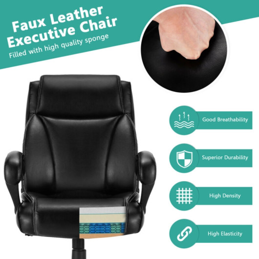 400 Pounds Big and Tall Adjustable High Back Leather Office Chair - Image 2