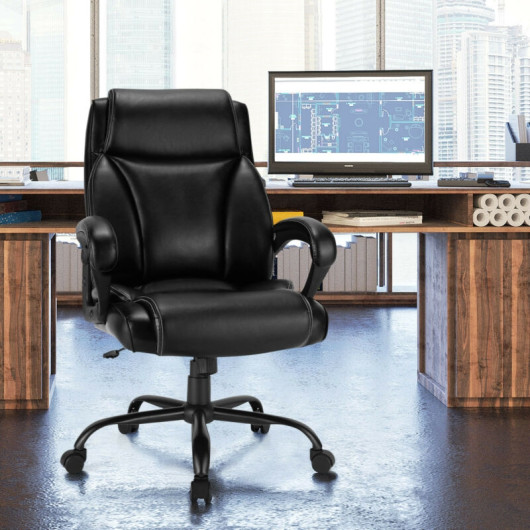 400 Pounds Big and Tall Adjustable High Back Leather Office Chair - Image 5