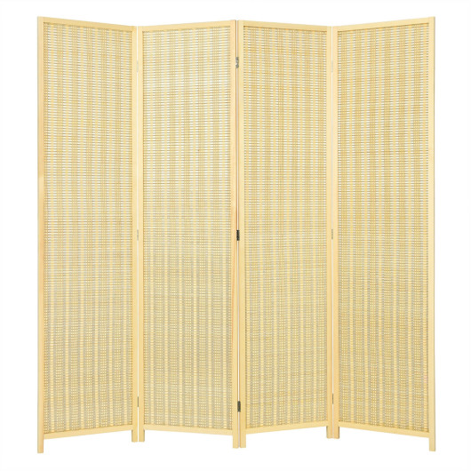 6 ft 4 Panel Portable Folding Room Divider Screen-Natural