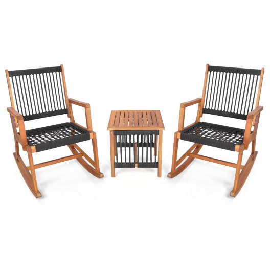 3 Pieces Acacia Wood Rocking Bistro Set - Image 6