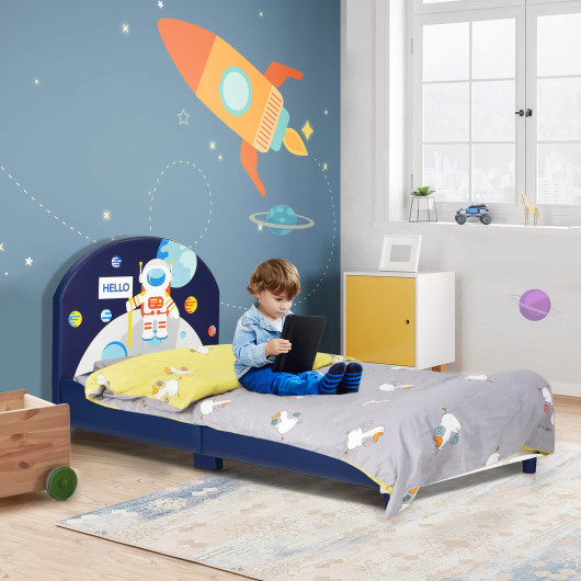 Kids Upholstered Platform Bed with Headboard and Footboard - Image 5