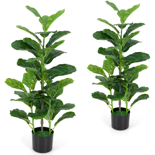 2-Pack Artificial Fiddle Leaf Fig Tree for Indoor and Outdoor - Image 4