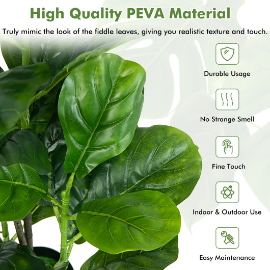 2-Pack Artificial Fiddle Leaf Fig Tree for Indoor and Outdoor - Image 6