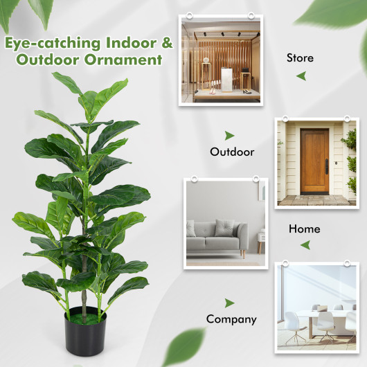 2-Pack Artificial Fiddle Leaf Fig Tree for Indoor and Outdoor - Image 5