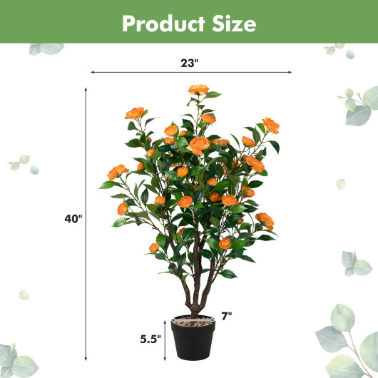 3.3 Feet Artificial Camellia Tree for Indoor and Outdoor - Image 4