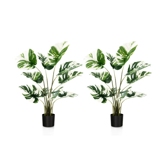 2 Pack 4 Feet Artificial Monstera Deliciosa Plants for Home Office - Image 6
