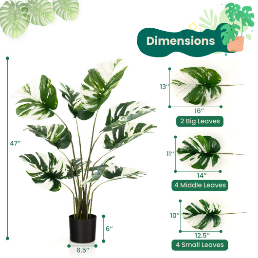 2 Pack 4 Feet Artificial Monstera Deliciosa Plants for Home Office - Image 3