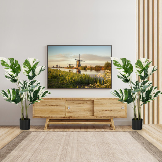 2 Pack 4 Feet Artificial Monstera Deliciosa Plants for Home Office - Image 4