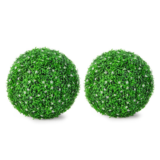 2 PCS Holly Artificial Topiary Balls 19.5 Inch Faux Boxwood Balls - Image 4
