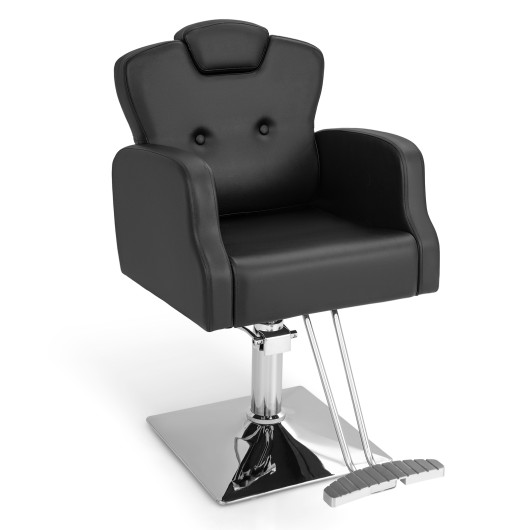 Heavy Duty Salon Chair with 360 Degrees Swivel-Black - Image 2