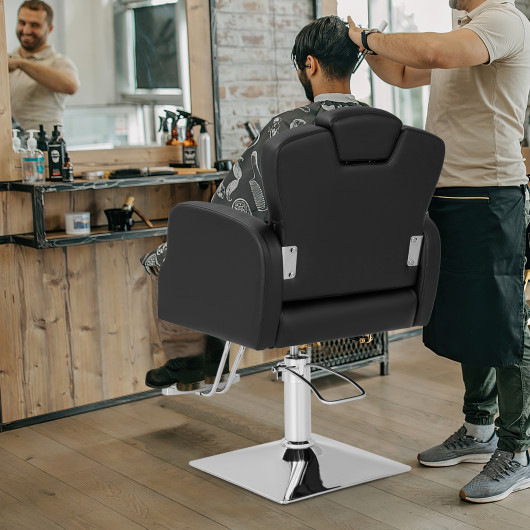 Heavy Duty Salon Chair with 360 Degrees Swivel-Black - Image 3