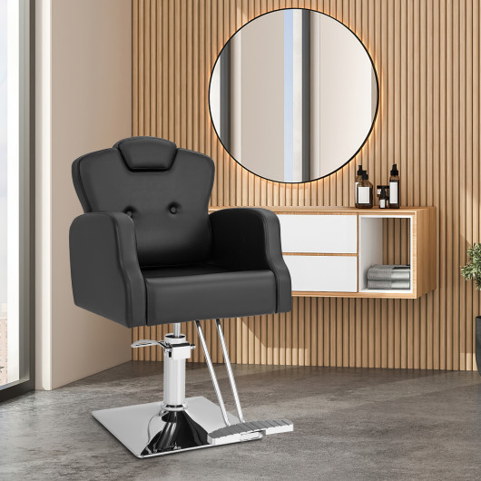 Heavy Duty Salon Chair with 360 Degrees Swivel-Black - Image 5