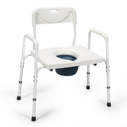 3-in-1 Bedside Commode Portable Toilet with Adjustable Height - Image 2