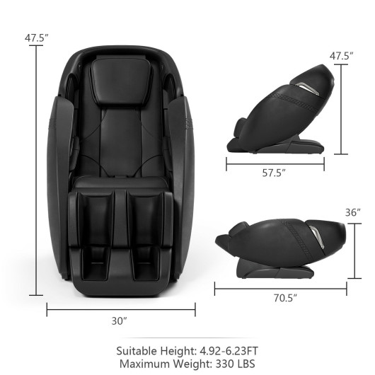Relaxation 09 - Electric Zero Gravity Massage Chair with SL Track-Black - Image 6