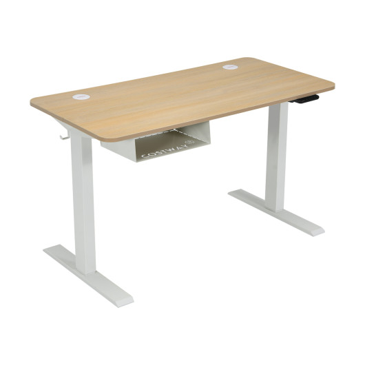 48 Inches Electric Standing Adjustable Desk with Control Panel and USB Port-Beige - Image 2