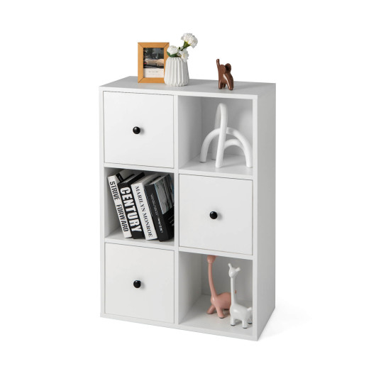 3-Tier Bookshelf with Anti-toppling Device for Living Room-White - Image 6