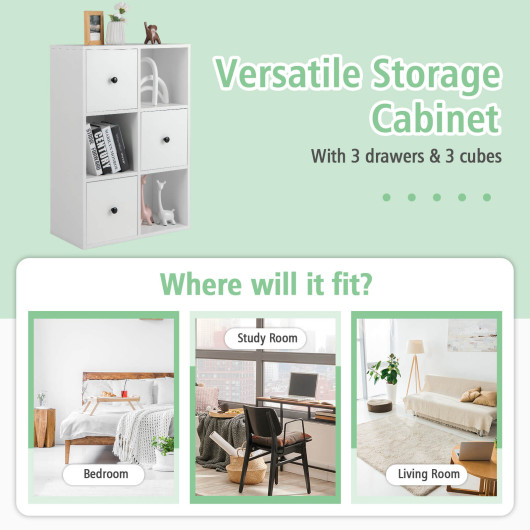 3-Tier Bookshelf with Anti-toppling Device for Living Room-White - Image 5