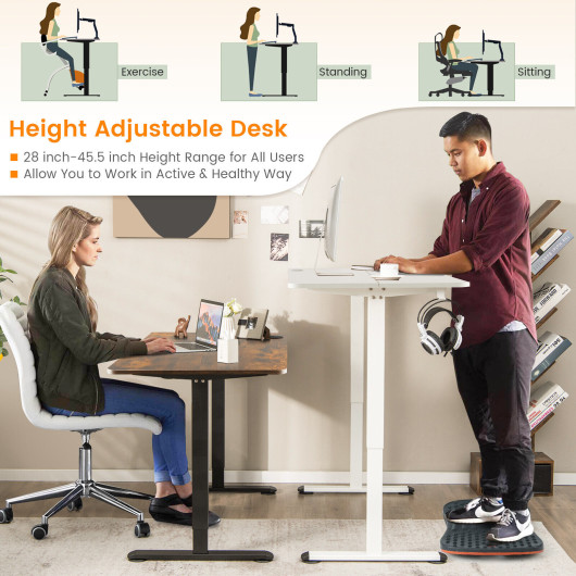 Electric Standing Desk Adjustable Stand up Computer Desk Anti-collision-Rustic Brown - Image 3