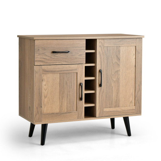 2-Door Buffet Sideboard with 6-Bottle Wine Rack Drawer - Image 6