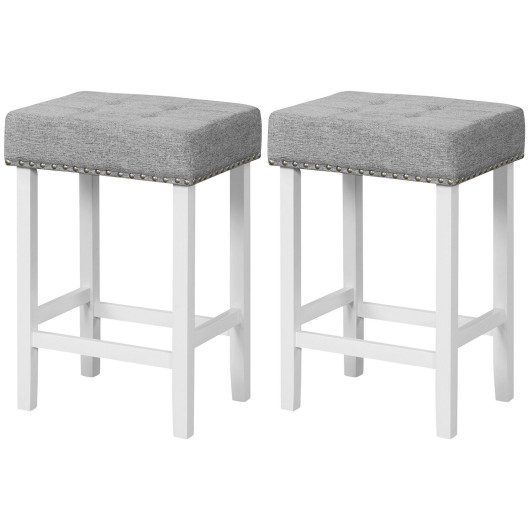 2 Pieces Counter Height Bar Stools with Sponge Padded Cushion-24.5 inches - Image 3