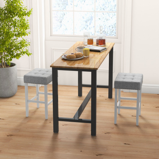 2 Pieces Counter Height Bar Stools with Sponge Padded Cushion-24.5 inches - Image 5