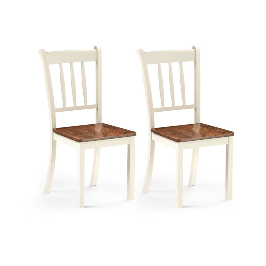 2 Pieces Solid Whitesburg Spindle Back Wood Dining Chairs-White - Image 2