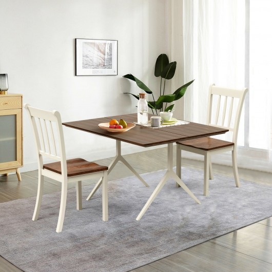 2 Pieces Solid Whitesburg Spindle Back Wood Dining Chairs-White - Image 4