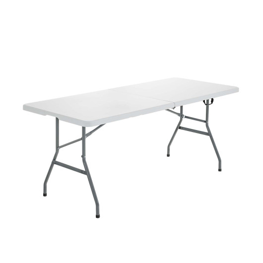 Portable Folding Camping Table with Carrying Handle for Picnic-White - Image 6