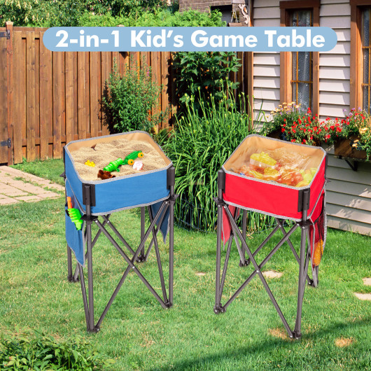 2 Pieces Folding Camping Tables with Large Capacity Storage Sink for Picnic - Image 2