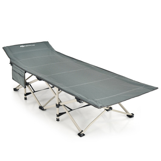 28.5 Inch Extra Wide Sleeping Cot for Adults with Carry Bag-Gray - Image 2