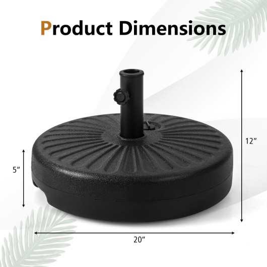20 Inch Fillable Heavy-Duty Round Umbrella Base Stand - Image 6