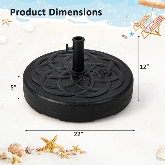 22 Inch Fillable Heavy-Duty Round Patio Umbrella Base Stand - Image 4
