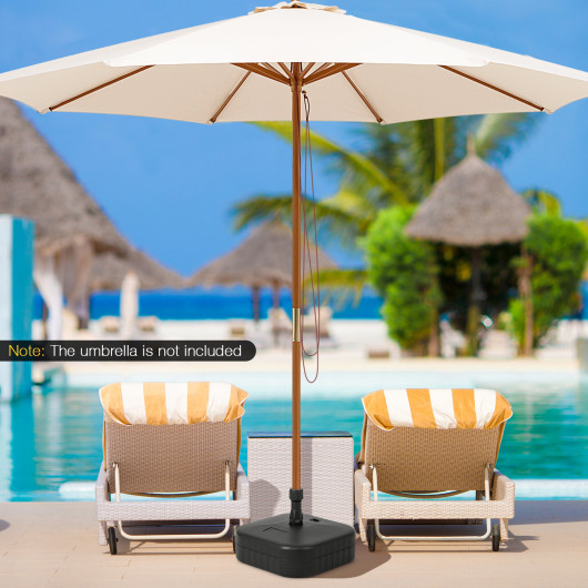 Patio Fillable Umbrella Base Fit 1.5 Inch Umbrella Poles for Yard Poolside-Black - Image 4