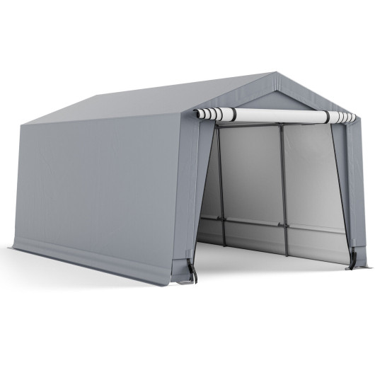 10 x 16-10 x 20 Feet Outdoor Heavy-Duty Carport with 2 Doors-10 x 16 ft