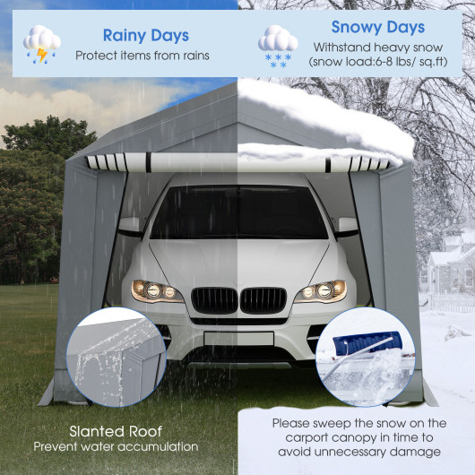 10 x 16-10 x 20 Feet Outdoor Heavy-Duty Carport with 2 Doors-10 x 16 ft - Image 5