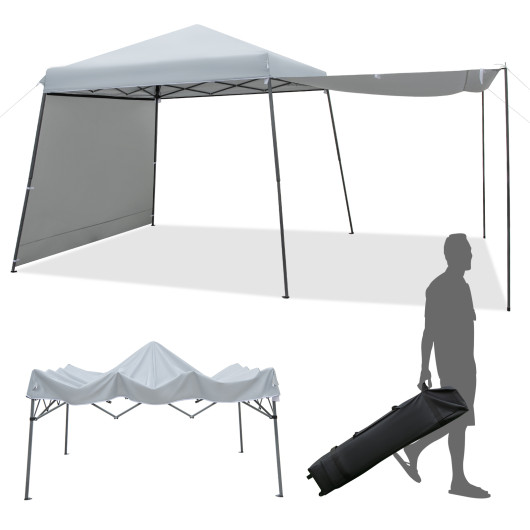 Patio 10x10FT Instant Pop-up Canopy Folding Tent with Sidewalls and Awnings Outdoor-Gray - Image 2