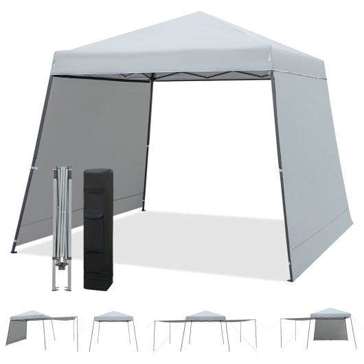 Patio 10x10FT Instant Pop-up Canopy Folding Tent with Sidewalls and Awnings Outdoor-Gray - Image 3