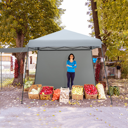 Patio 10x10FT Instant Pop-up Canopy Folding Tent with Sidewalls and Awnings Outdoor-Gray - Image 4
