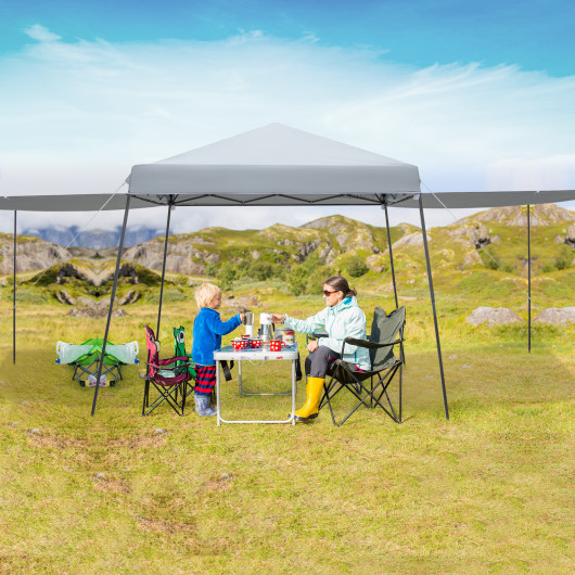 Patio 10x10FT Instant Pop-up Canopy Folding Tent with Sidewalls and Awnings Outdoor-Gray - Image 6