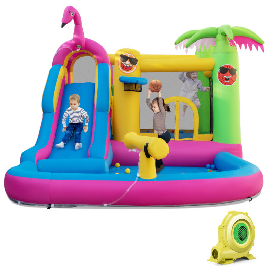 Inflatable Bounce Castle with Long Water Slide and 735W Blower - Image 5