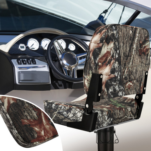 2-Piece Folding Boat Seat Set with Sponge Padding-Camouflage - Image 3